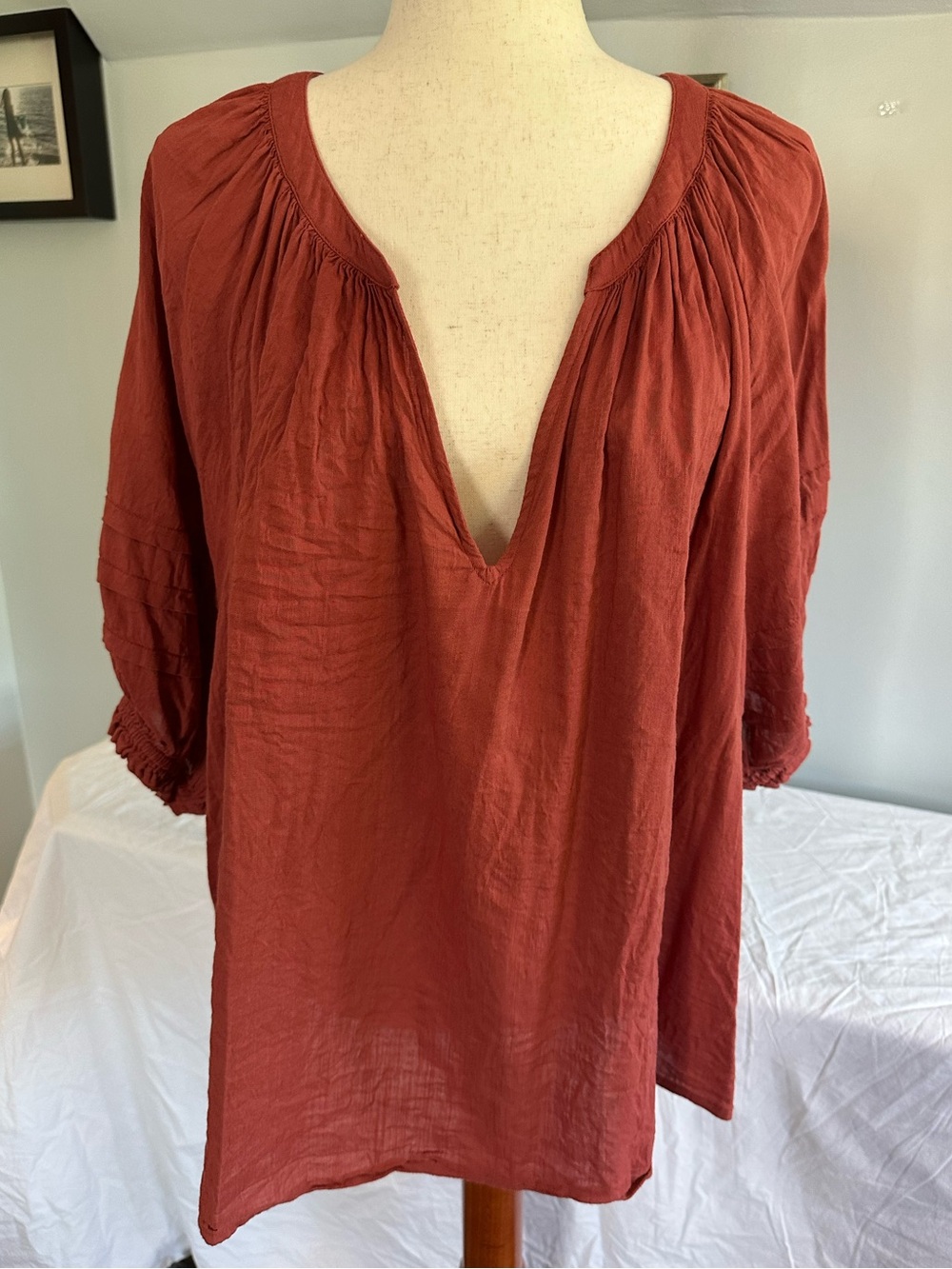 GAP Rust Red Peasant Tunic Top Women’s 
SZ XXL